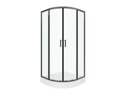 Vente-unique Paroi de douche d'angle avec receveur - Noir - L90 x l90 x H192 cm - SIDOA