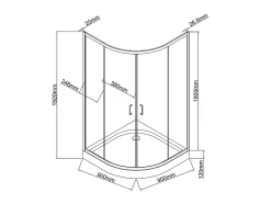 Vente-unique Paroi de douche d'angle avec receveur - Noir - L90 x l90 x H192 cm - SIDOA