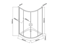 Vente-unique Paroi de douche d'angle avec receveur - Noir - L90 x l90 x H192 cm - SIDOA
