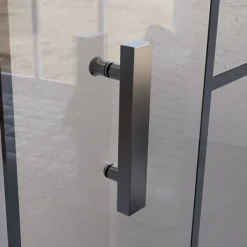 Cuisibane Paroi de douche d'angle avec porte pivotante 80x80 ATELIA