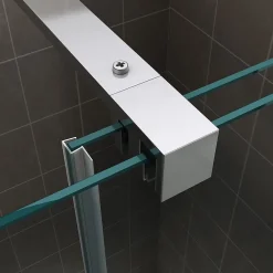 Saniverre Paroi de douche d'angle NAPOLI H.200 cm porte coulissante verre 8 mm transparent 90 x 160 cm (porte 160) -