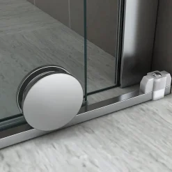 Saniverre Paroi de douche d'angle NAPOLI H.200 cm porte coulissante verre 8 mm transparent 90 x 160 cm (porte 160) -