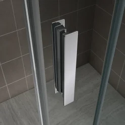 Saniverre Paroi de douche d'angle NAPOLI H.200 cm porte coulissante verre 8 mm transparent 90 x 160 cm (porte 160) -