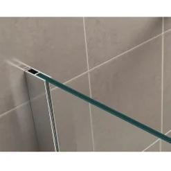 Saniverre Paroi de douche d'angle NAPOLI H.200 cm porte coulissante verre 8 mm transparent 90 x 160 cm (porte 160) -