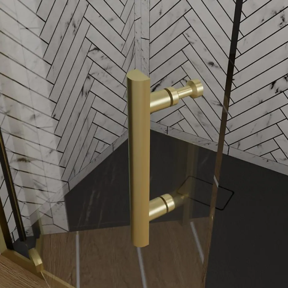 Cuisibane Paroi de douche d'angle porte pivotante + retour fixe GOLDY 90 cm x 90 cm* Porte De Douche