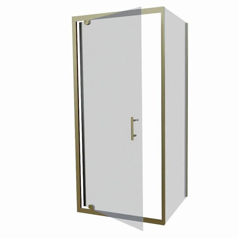 Cuisibane Paroi de douche d'angle porte pivotante + retour fixe GOLDY 90 cm x 90 cm* Porte De Douche