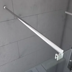 Aurlane Paroi de Douche Dépolie 140x200cm + Barre de fixation extensible - Verre 8mm - Finition Chrome* Paroi De Douche