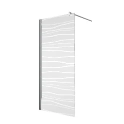 Paroi de douche fixe à l'italienne l.120xH.190cm, Walk In, verre transparent anticalcaire 6mm, décor Mistral, profilé chromé, Schulte NewStyle* Paroi De Douche