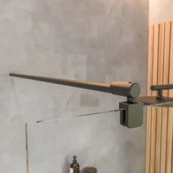 Paroi de douche fixe à l'italienne l.120xH.190cm, Walk In, verre transparent anticalcaire 6mm, profilé noir, Schulte NewStyle* Paroi De Douche