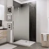 Paroi de douche fixe à l'italienne l.120xH.190cm, Walk In, verre transparent anticalcaire 6mm, décor Brouillard, Schulte NewStyle