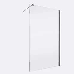 Paroi de douche fixe à l'italienne l.90xH.200cm, Walk In, verre transparent anticalcaire 6mm, profilé gun metal, Schulte NewStyle* Paroi De Douche