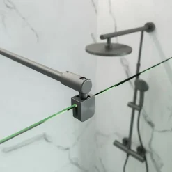 Paroi de douche fixe à l'italienne l.90xH.200cm, Walk In, verre transparent anticalcaire 6mm, profilé gun metal, Schulte NewStyle* Paroi De Douche