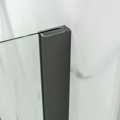 Paroi de douche fixe à l'italienne l.90xH.200cm, Walk In, verre transparent anticalcaire 6mm, profilé gun metal, Schulte NewStyle* Paroi De Douche