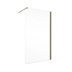 Paroi de douche fixe à l'italienne l.100xH.200cm, Walk In, verre transparent anticalcaire 6mm, profilé doré mat, Schulte NewStyle* Paroi De Douche