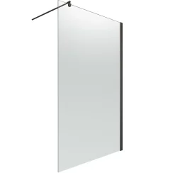Paroi de douche fixe à l'italienne l.120xH.200cm, verre brume 6mm, profilé noir mat, Schulte NewStyle* Paroi De Douche