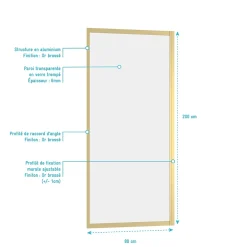 Galedo Paroi de douche fixe 80 x 200 cm, doré brossé, Factory* Paroi De Douche