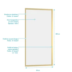Galedo Paroi de douche fixe 90 x 200 cm, doré brossé, Factory* Paroi De Douche