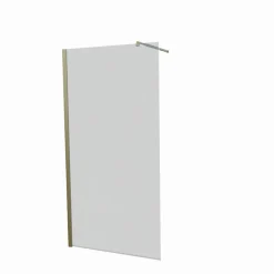 Cuisibane Paroi de douche fixe dorée 100 cm x 200 cm GOLDY - Verre 8 mm