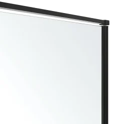 GoodHome Paroi de douche fixe Ezili transparente profilé noir 90 cm