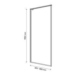 GoodHome Paroi de douche fixe Ezili transparente profilé noir 90 cm