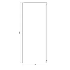 GoodHome Paroi de douche fixe l.80 x H.195 cm, bandes miroir, profilés alu chrome, Ledava