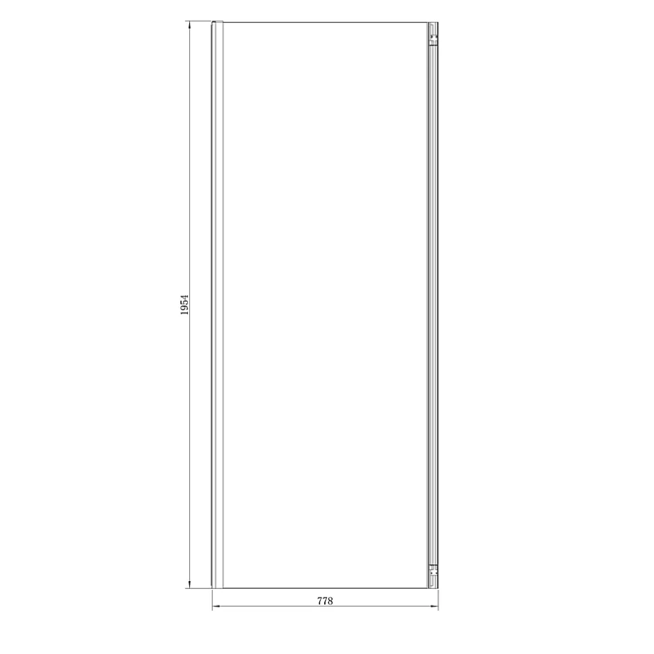 GoodHome Paroi de douche fixe l.80 x H.195 cm, bandes miroir, profilés alu chrome, Ledava