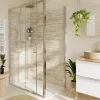 GoodHome Paroi de douche fixe l.70 x H.195 cm, verre transparent, profilés alu chrome, Ledava