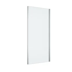 GoodHome Paroi de douche fixe l.90 x H.195 cm, verre transparent, profilés alu chrome, Ledava