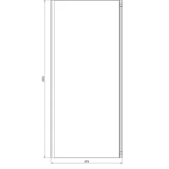 GoodHome Paroi de douche fixe l.90 x H.195 cm, verre transparent, profilés alu chrome, Ledava
