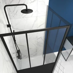 Paroi de douche fixe noir Galedo Fabrik transparent 80cm* Paroi De Douche