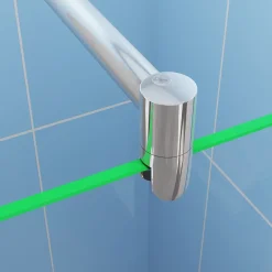 Paroi de douche italienne 120x200 cm + verre 8mm anticalcaire + barre extensible 70-120 cm + étagère de Douche alu 120 cm