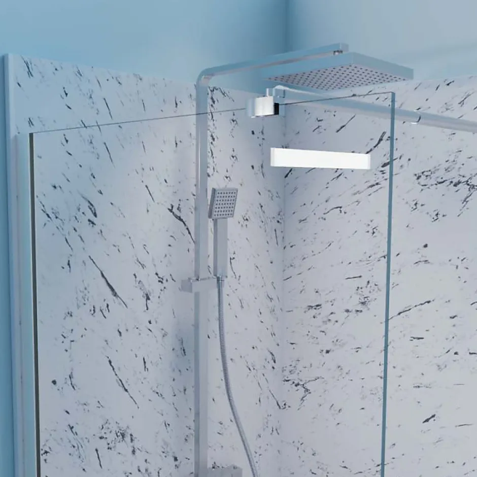 Cuisibane Paroi de douche italienne 100+40 x 200cm CALYPSO verre 8 mm avec volet pivotant* Paroi De Douche