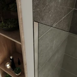 Saniverre Paroi de douche Italienne ROMA H.200 x 140 cm verre 10 mm centre-opaque -