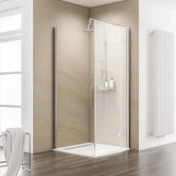 Schulte Paroi de douche latérale pour porte battante l.90xH.200cm, verre transparent anticalcaire 6mm, profilé chromé, MasterClass* Paroi De Douche