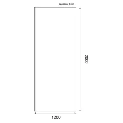 Cuisibane Paroi de douche miroir 120 cm MAORA - Verre 8 mm anticalcaire* Paroi De Douche
