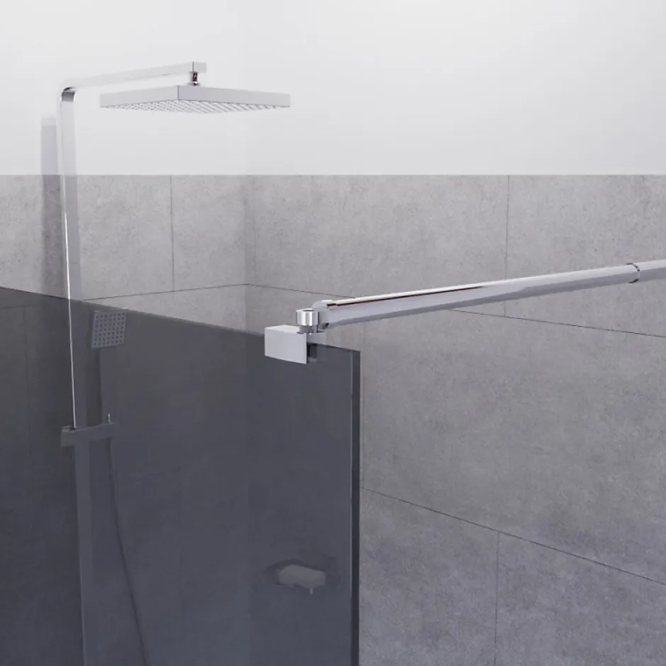 Cuisibane Paroi de douche miroir effet fumé 100 cm PSYCHE - Verre 8 mm securit