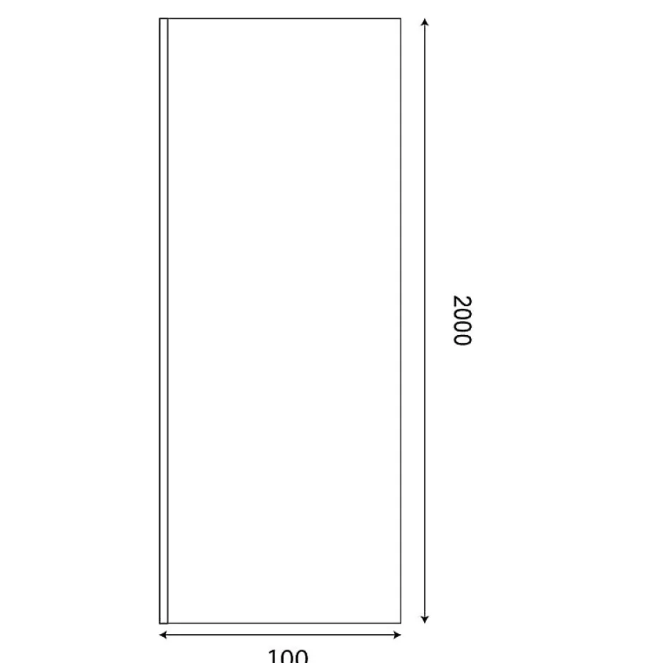 Cuisibane Paroi de douche miroir effet fumé 100 cm PSYCHE - Verre 8 mm securit