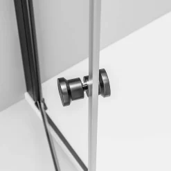 Bernstein Paroi de douche Profil noir mat 88x195cm en verre 6mm, Cabine de douche niche encastrée 2 portes battantes - NT218* Porte De Douche