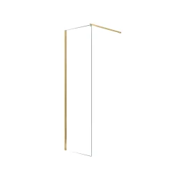 Aurlane Paroi de Douche 50x195 cm en Verre Trempé 5 mm - Finition Or Brossé - GOLD ELEMENTARY* Paroi De Douche