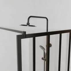 Aurlane Paroi de douche 80x200 cm type Verriere - Verre trempe et Structure aluminium noir mat - GLASSY* Paroi De Douche