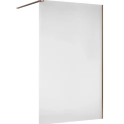 Essebagno Paroi de douche 120x200 cm verre anticalcaire 6mm avec barre de fixation en aluminium Cuivre Brossé