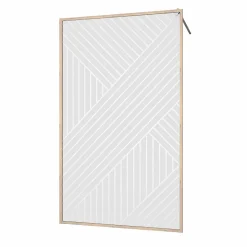 Aurlane Paroi de douche 120x200 HINATA - Style Japandi Geometrique - Cadre Effet Bois - Verre 6mm* Paroi De Douche