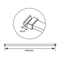 Paroi de douche 90x200cm avec barre de fixation carrée 140cm,8mm verre anticalcaire,style atelier - Noir mat* Paroi De Douche