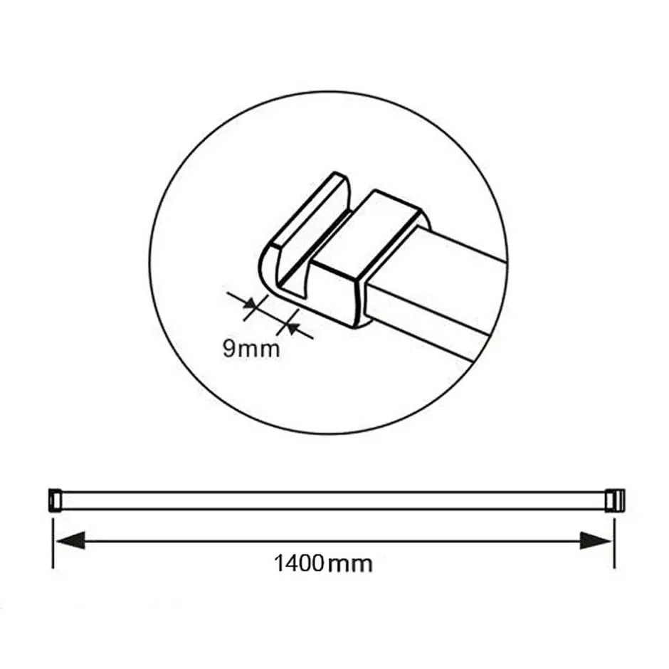 Paroi de douche 90x200cm avec barre de fixation carrée 140cm,8mm verre anticalcaire,style atelier - Noir mat* Paroi De Douche