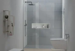 Paroi de douche 195x140cm en verre claire 8mm, Cabine de douche porte coulissante - NT101* Paroi De Douche