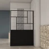 Paroi de douche 100x200cm- 8mm verre Paroi douche italienne Noir mat -style industriel -Élégance et intimité assurées* Paroi De Douche