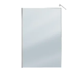 Aurlane Paroi de Douche 140x200cm Verre Fumé 8mm - Barre de Fixation Extensible et Profil Chrome