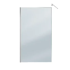 Aurlane Paroi de Douche 120x200cm Verre Fumé 8mm - Barre de Fixation Extensible et Profil Chrome