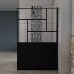paroi de douche 120x200cm,avec une barre de fixation carrée 140cm,8mm verre anticalcaire,Conception et intimité