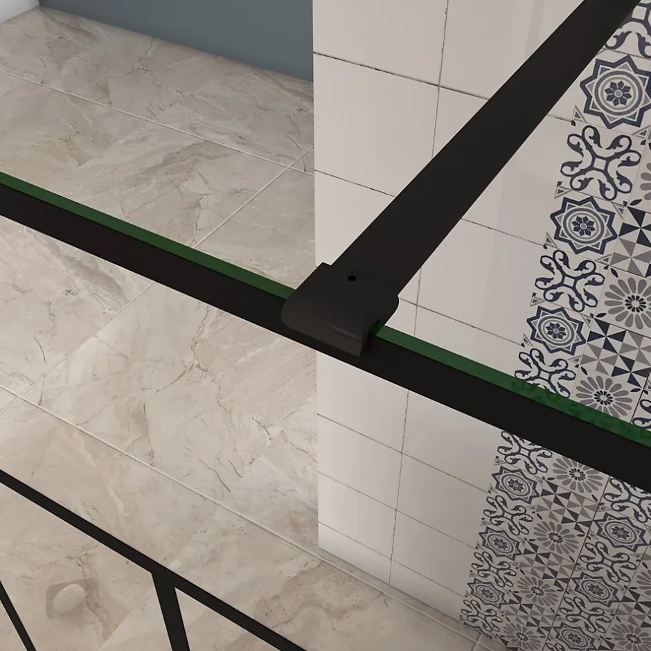 paroi de douche 120x200cm,avec une barre de fixation 90cm,en 8mm verre anticalcaire,Paroi douche italienne,Conception et intimité